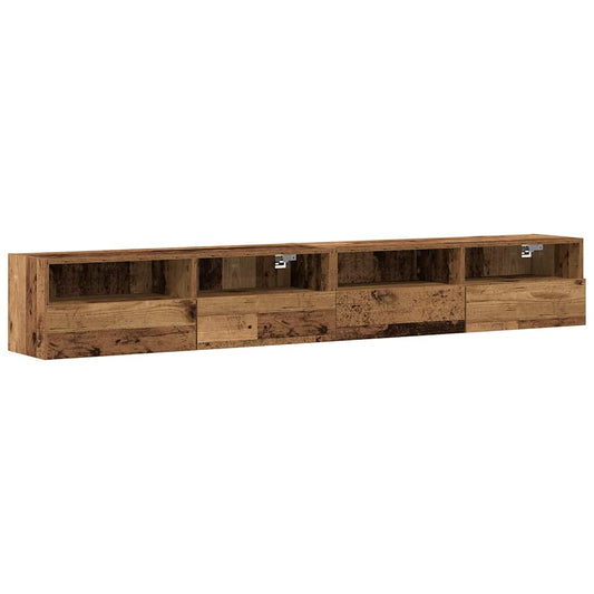 TV-Wandregal 2 pcs Altholz 100 x 30 x 30 cm Holzwerkstoff