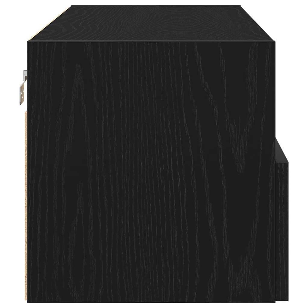TV-Wandregal Wandmontiert 2 pcs Schwarze Eiche 100 x 30 x 30 cm
