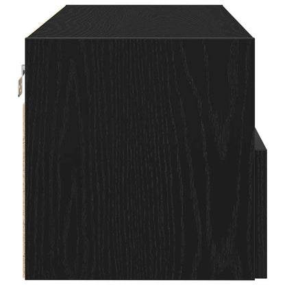 TV-Wandregal Wandmontiert 2 pcs Schwarze Eiche 100 x 30 x 30 cm