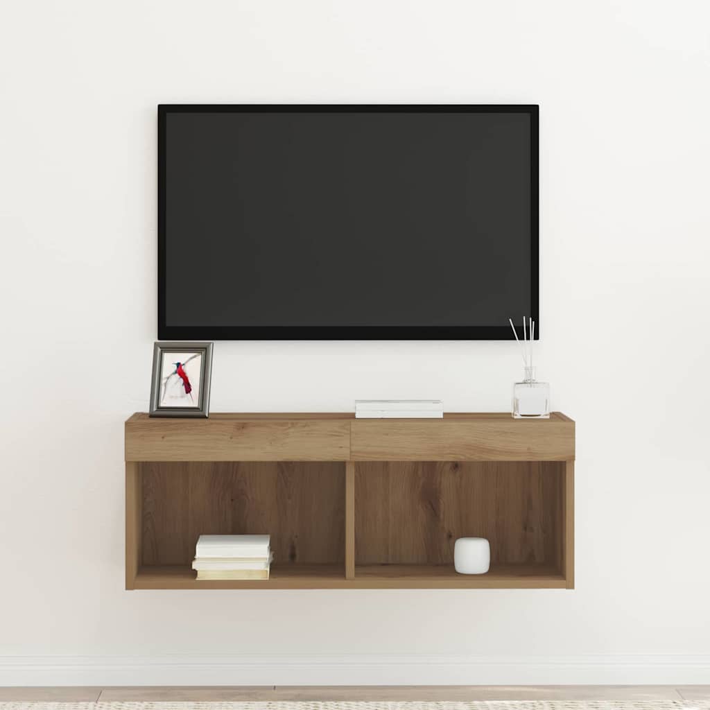 TV-Schränk Eiche handwerklich 80 x 30 x 30 cm Holzwerkstoff