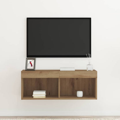 TV-Schränk Eiche handwerklich 80 x 30 x 30 cm Holzwerkstoff