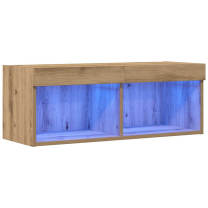 TV-Schränk Eiche handwerklich 80 x 30 x 30 cm Holzwerkstoff