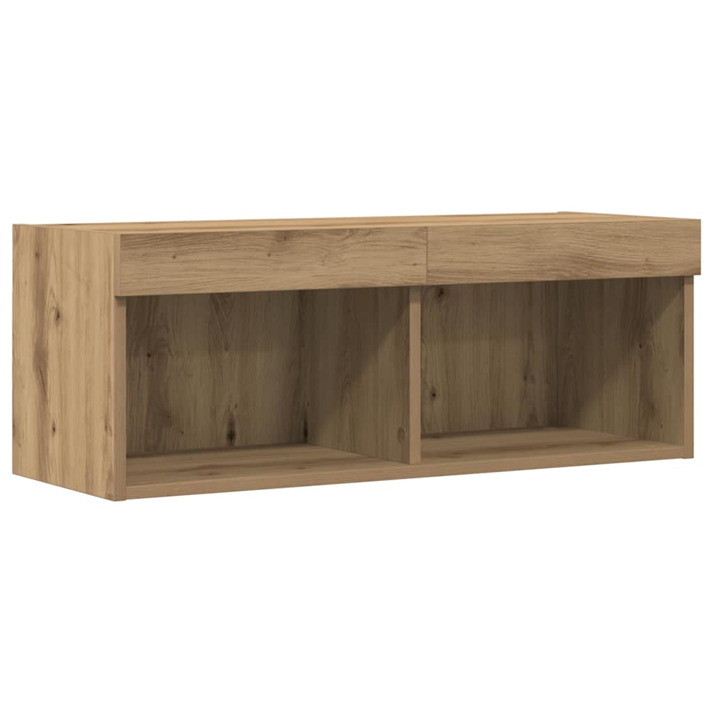 TV-Schränk Eiche handwerklich 80 x 30 x 30 cm Holzwerkstoff