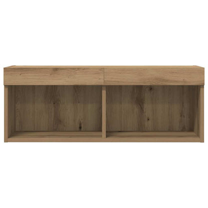 TV-Schränk Eiche handwerklich 80 x 30 x 30 cm Holzwerkstoff