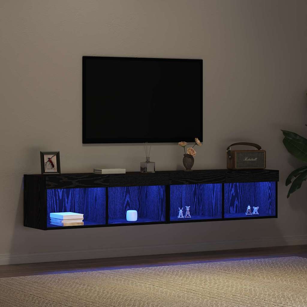 TV-Schränk 2 pcs Schwarze Eiche 80 x 30 x 30 cm Holzwerkstoff