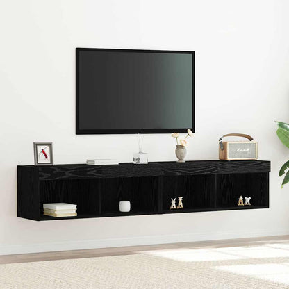 TV-Schränk 2 pcs Schwarze Eiche 80 x 30 x 30 cm Holzwerkstoff