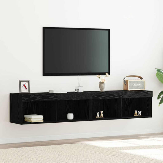 TV-Schränk 2 pcs Schwarze Eiche 80 x 30 x 30 cm Holzwerkstoff