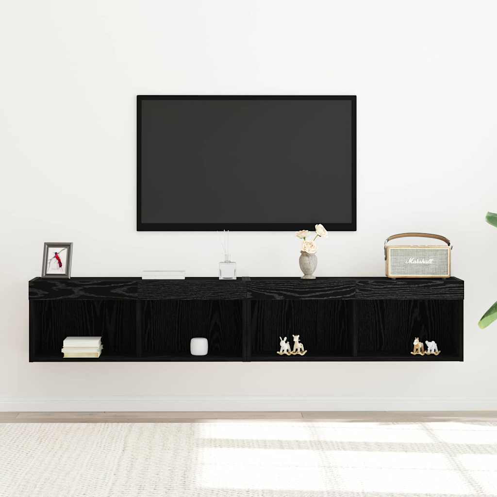 TV-Schränk 2 pcs Schwarze Eiche 80 x 30 x 30 cm Holzwerkstoff