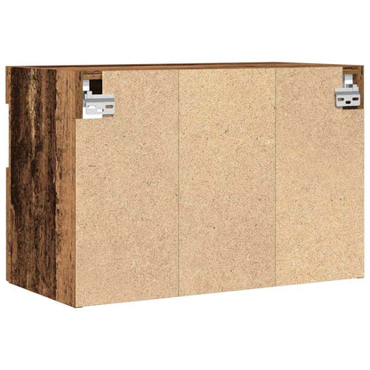 TV-Wandschränke mit LED-Lichtern 2 Stück Altes Holz 60x30x40 cm