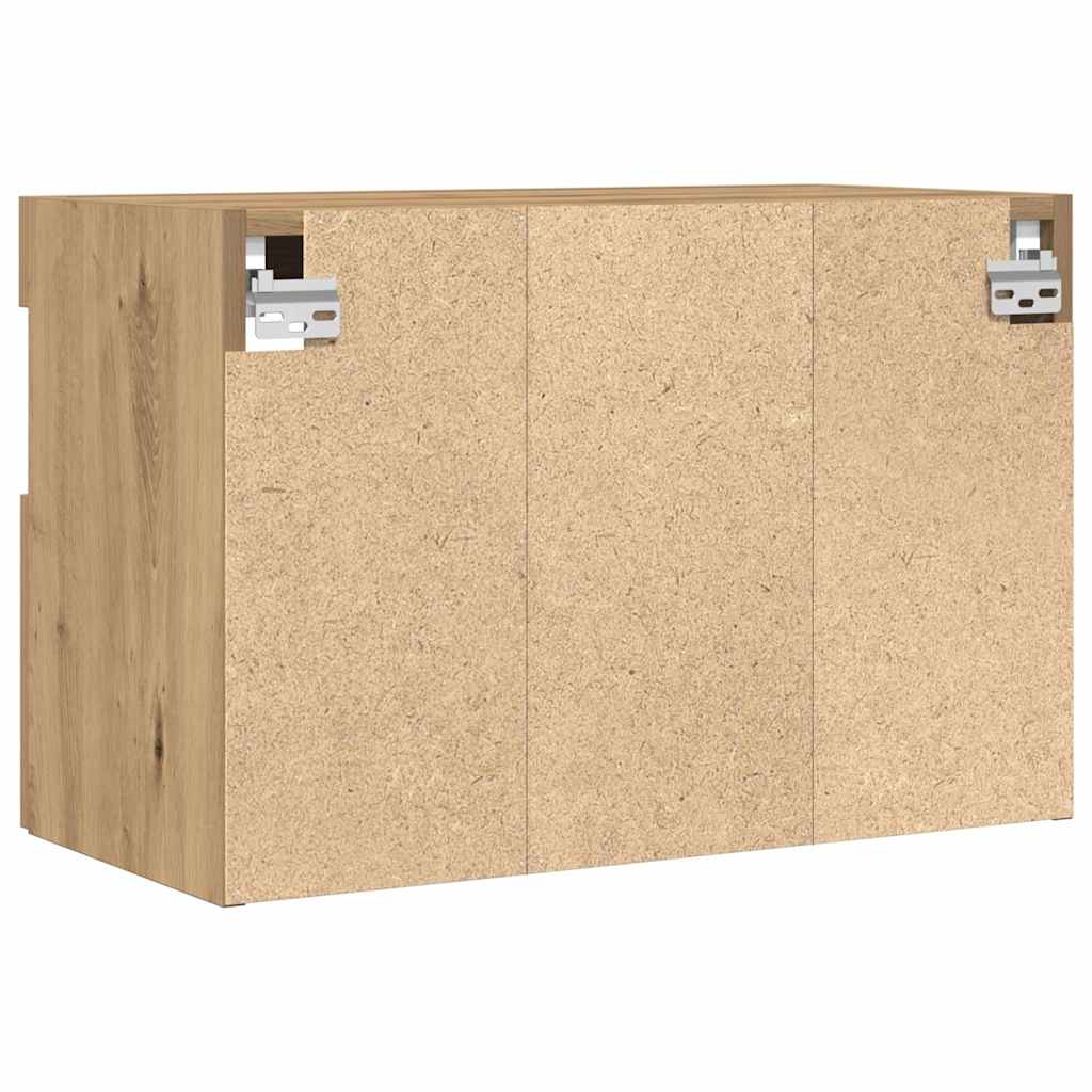 TV-Wandregale mit LED-Lichtern 2 Stück Artisan Eiche 60x30x40 cm