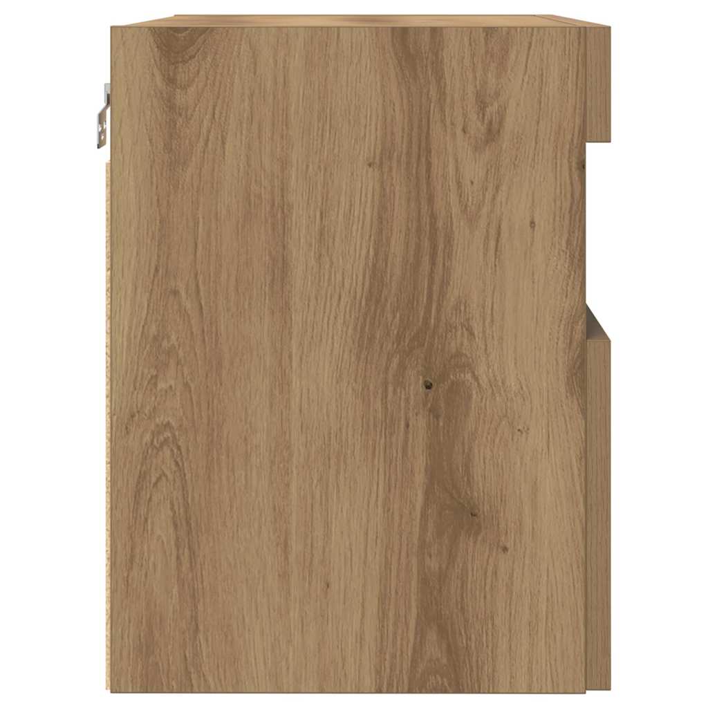 TV-Wandregale mit LED-Lichtern 2 Stück Artisan Eiche 60x30x40 cm