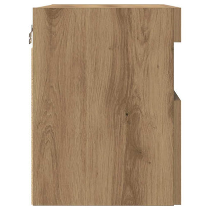 TV-Wandregale mit LED-Lichtern 2 Stück Artisan Eiche 60x30x40 cm
