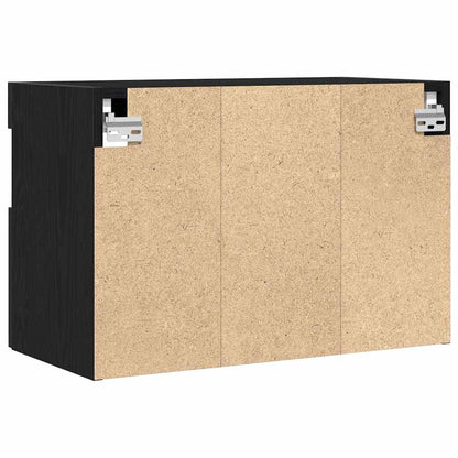 TV-Wandschrank mit LED-Lichtern Schwarz Eiche 60x30x40 cm