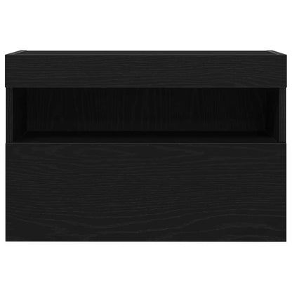 TV-Wandschrank mit LED-Lichtern Schwarz Eiche 60x30x40 cm