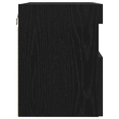 TV-Wandschrank mit LED-Lichtern Schwarz Eiche 60x30x40 cm