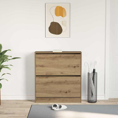 Schuhschrank Räuchereiche 80 x 21 x 87.5 cm Holzwerkstoff
