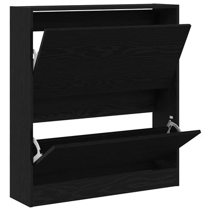 Schuhschrank Schwarze Eiche 80 x 21 x 87.5 cm Holzwerkstoff