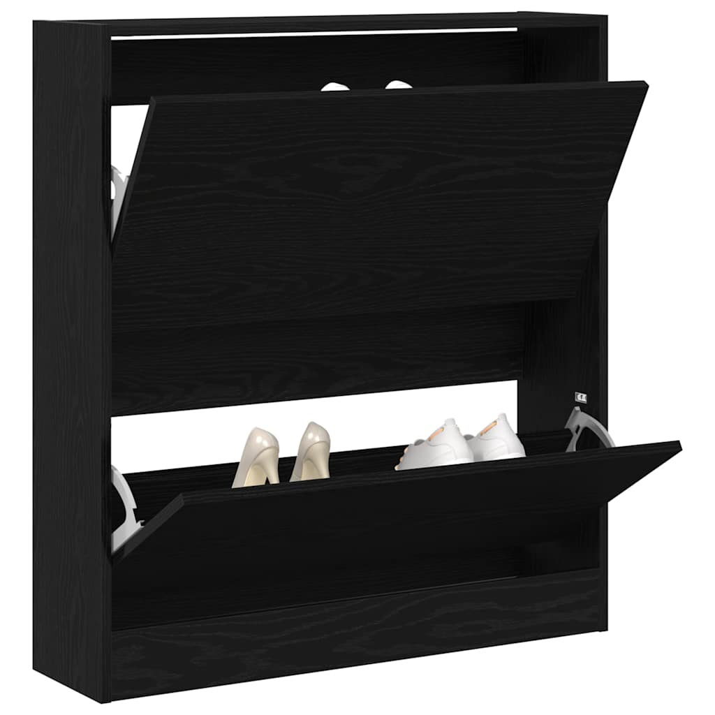 Schuhschrank Schwarze Eiche 80 x 21 x 87.5 cm Holzwerkstoff