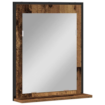 Spiegel Altholz 50 x 12 x 60 cm Glas und engineered Holz