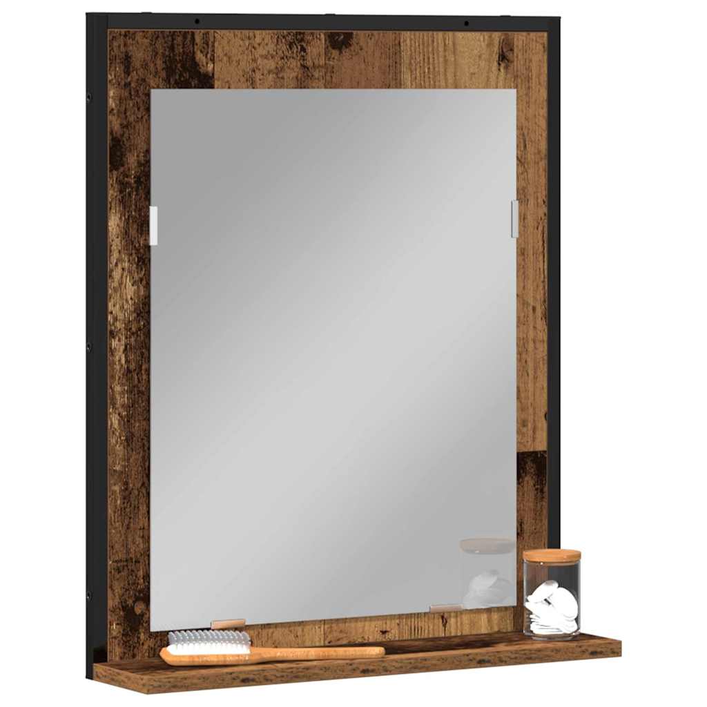 Spiegel Altholz 50 x 12 x 60 cm Glas und engineered Holz