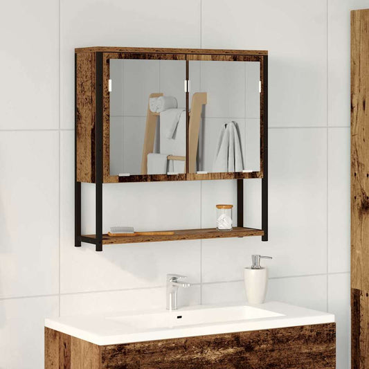 Badspiegel Schrank Altholz 60x16x60 cm Ingenieurholz
