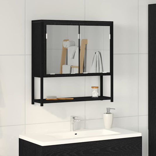 Badezimmer Spiegel Schrank Schwarze Eiche 60x16x60 cm Engineered Holz