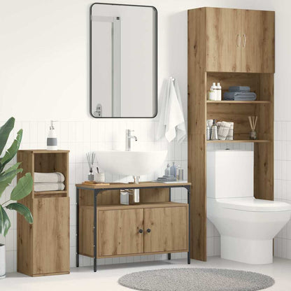 Waschbeckenunterschrank Eiche handwerklich 80 x 30 x 60 cm
