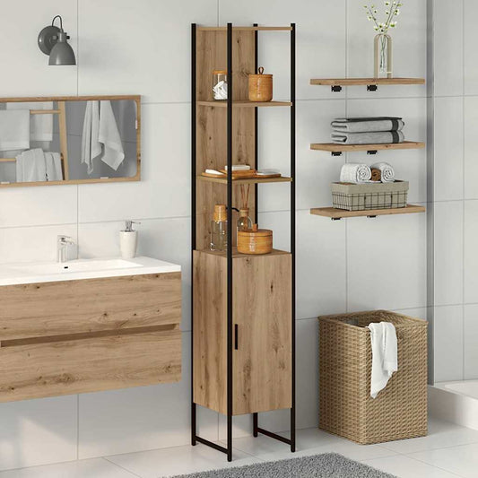 Badezimmer Schrank Artisan Eiche 33x33x185,5 cm Engineering Holz