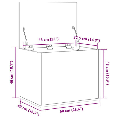 Aufbewahrungsbox Eiche handwerklich 60 x 42 x 46 cm