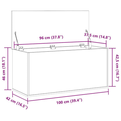 Aufbewahrungsbox Schwarze Eiche 100 x 42 x 46 cm Holzwerkstoff