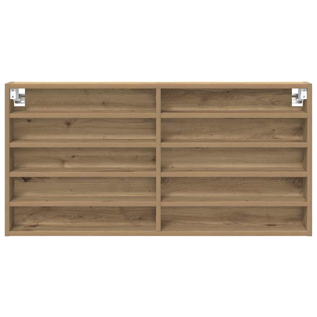 Vitrinenschrank mit Regal Eiche handwerklich 100 x 8.5 x 50 cm