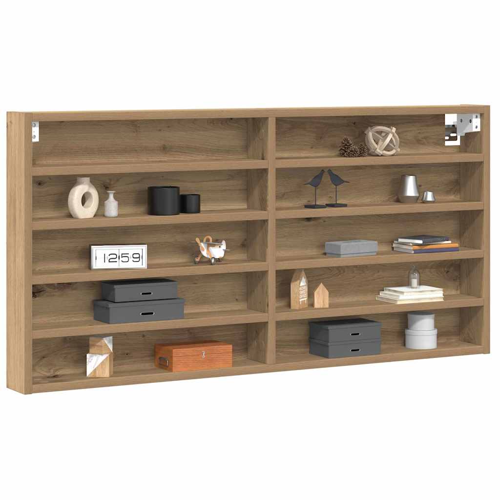 Vitrinenschrank mit Regal Eiche handwerklich 100 x 8.5 x 50 cm