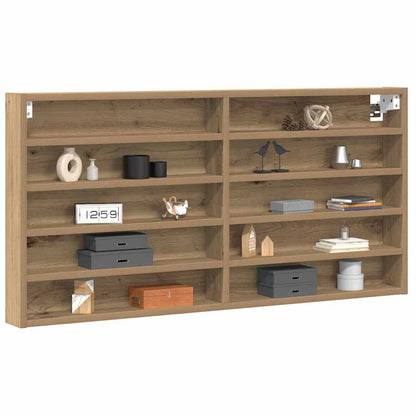 Vitrinenschrank mit Regal Eiche handwerklich 100 x 8.5 x 50 cm