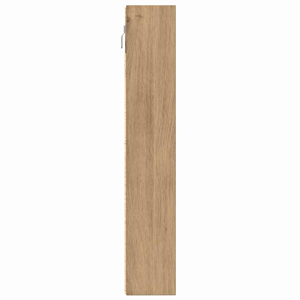 Vitrinenschrank mit Regal Eiche handwerklich 100 x 8.5 x 50 cm