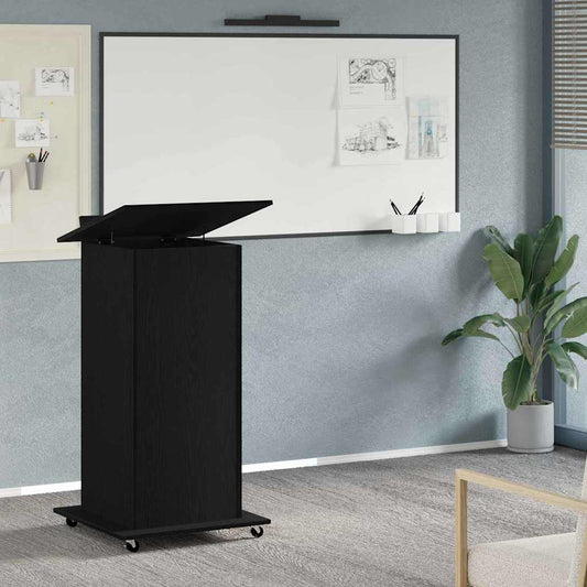 Podium mit Regal Schwarze Eiche 55 x 55 x 107 cm Holzwerkstoff
