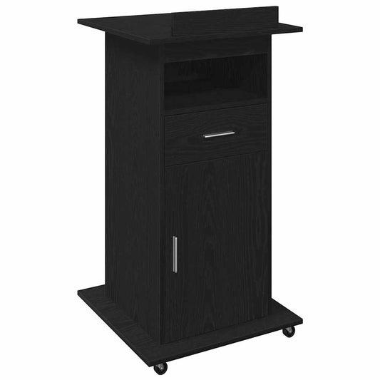 Podium mit Regal Schwarze Eiche 55 x 55 x 107 cm Holzwerkstoff
