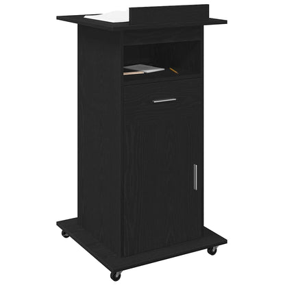 Podium mit Regal Schwarze Eiche 55 x 55 x 107 cm Holzwerkstoff