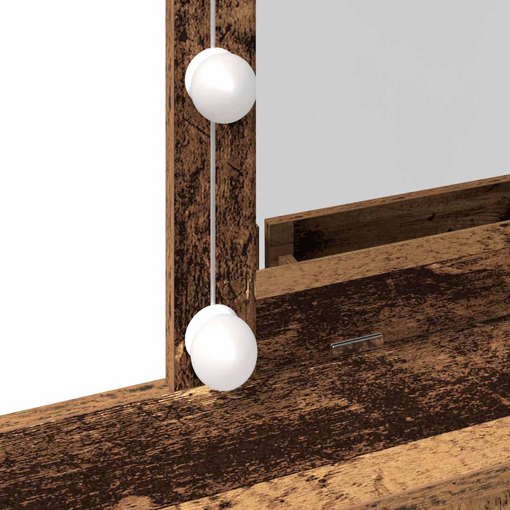 Schminktisch mit Regal Altholz 80 x 41 x 144,5 cm Holzwerkstoff