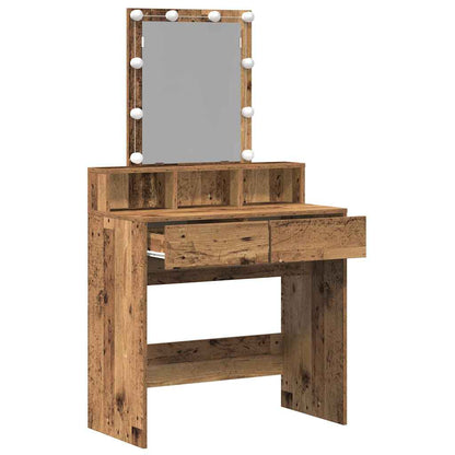 Schminktisch mit Regal Altholz 80 x 41 x 144,5 cm Holzwerkstoff