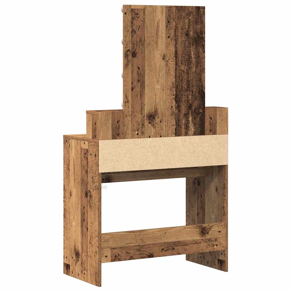 Schminktisch mit Regal Altholz 80 x 41 x 144,5 cm Holzwerkstoff