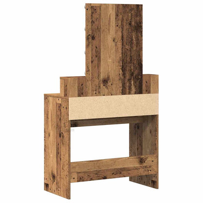 Schminktisch mit Regal Altholz 80 x 41 x 144,5 cm Holzwerkstoff