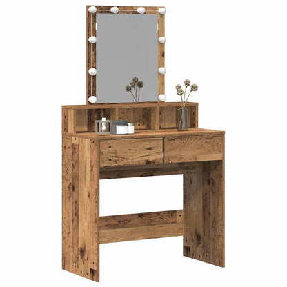 Schminktisch mit Regal Altholz 80 x 41 x 144,5 cm Holzwerkstoff
