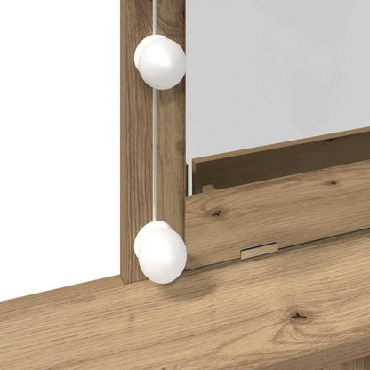 Schminktisch mit Regal Eiche handwerklich 80 x 41 x 144,5 cm