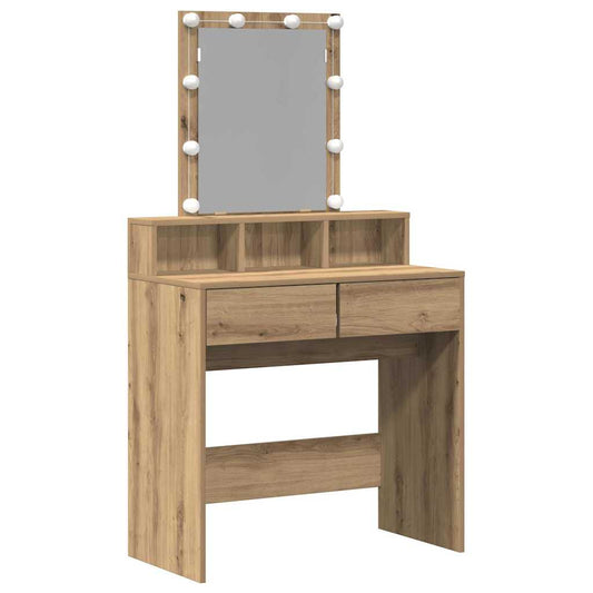 Schminktisch mit Regal Eiche handwerklich 80 x 41 x 144,5 cm