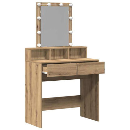 Schminktisch mit Regal Eiche handwerklich 80 x 41 x 144,5 cm