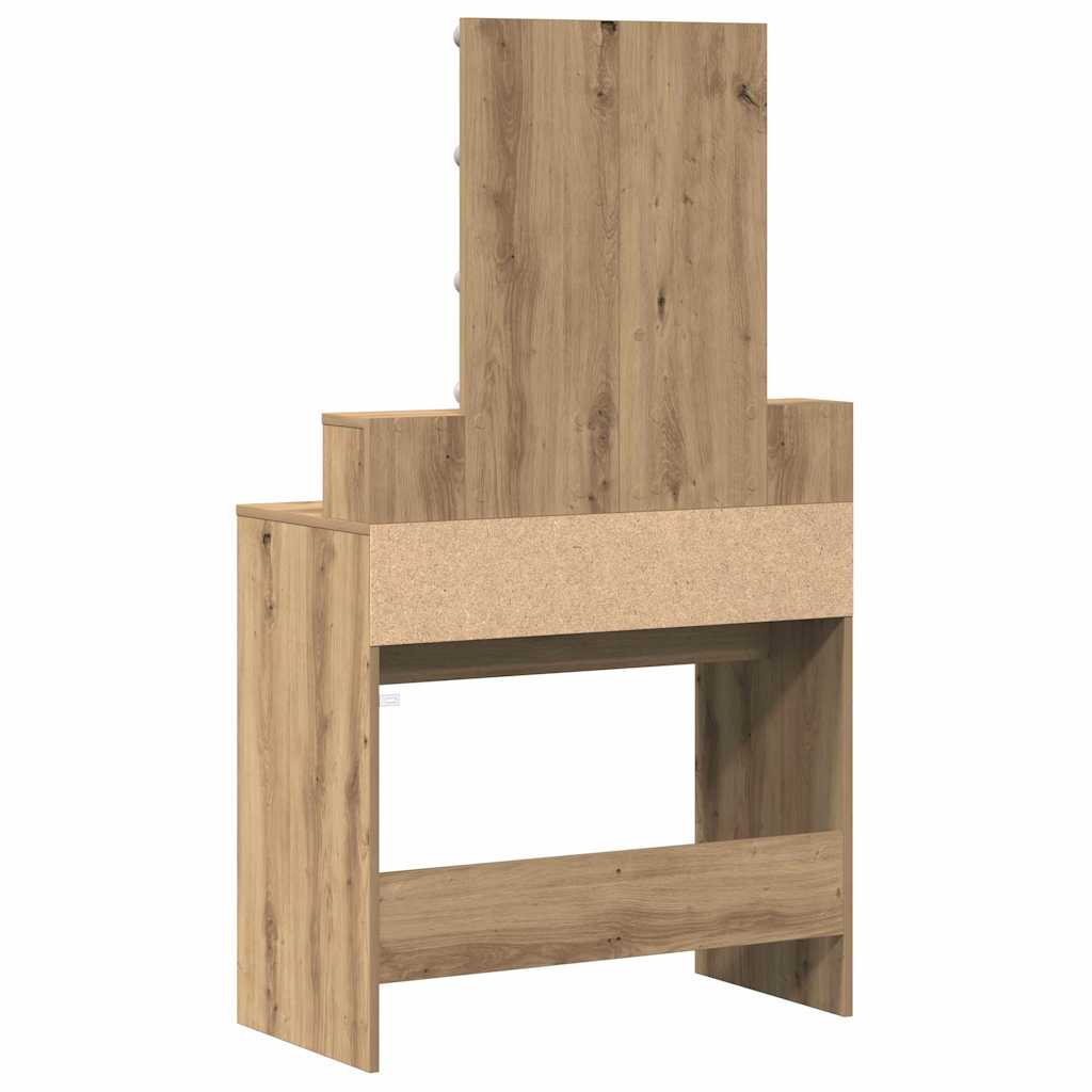 Schminktisch mit Regal Eiche handwerklich 80 x 41 x 144,5 cm