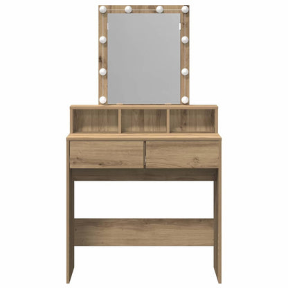 Schminktisch mit Regal Eiche handwerklich 80 x 41 x 144,5 cm