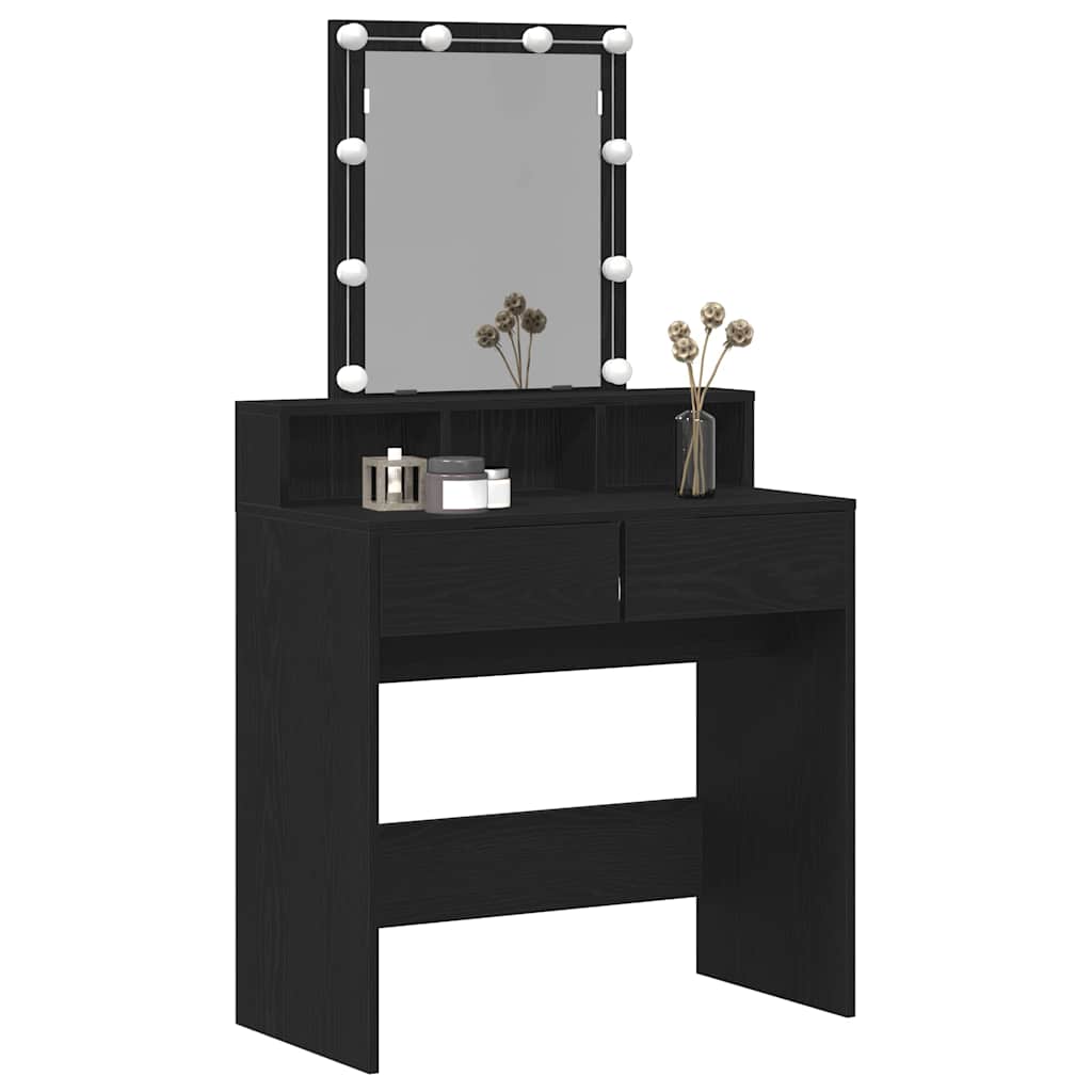 Schminktisch Schwarze Eiche 80 x 41 x 144,5 cm Holzwerkstoff