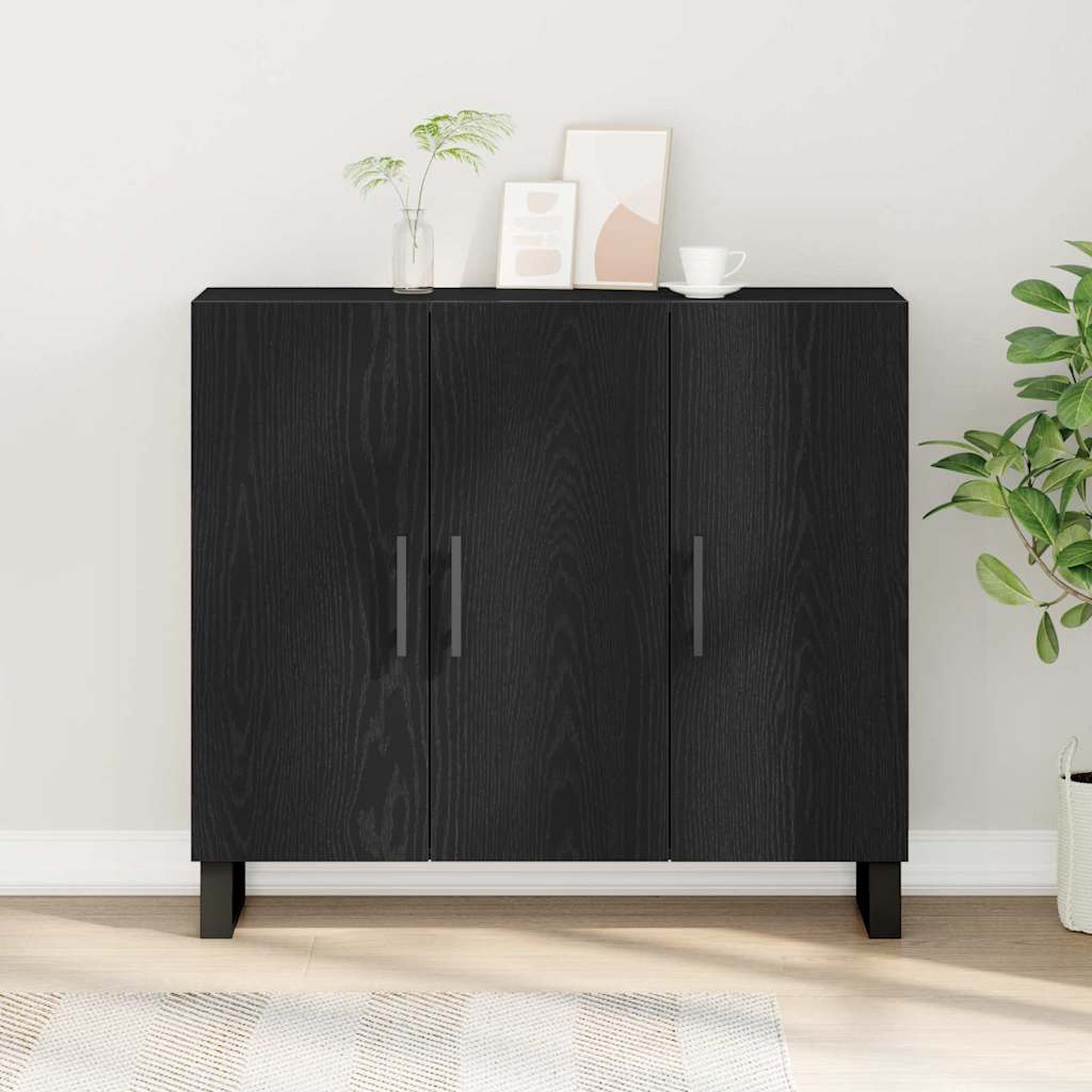 Sideboard Schwarze Eiche 90 x 34 x 80 cm Holzwerkstoff