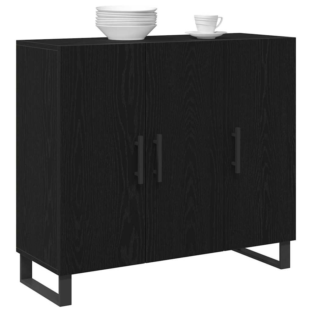 Sideboard Schwarze Eiche 90 x 34 x 80 cm Holzwerkstoff